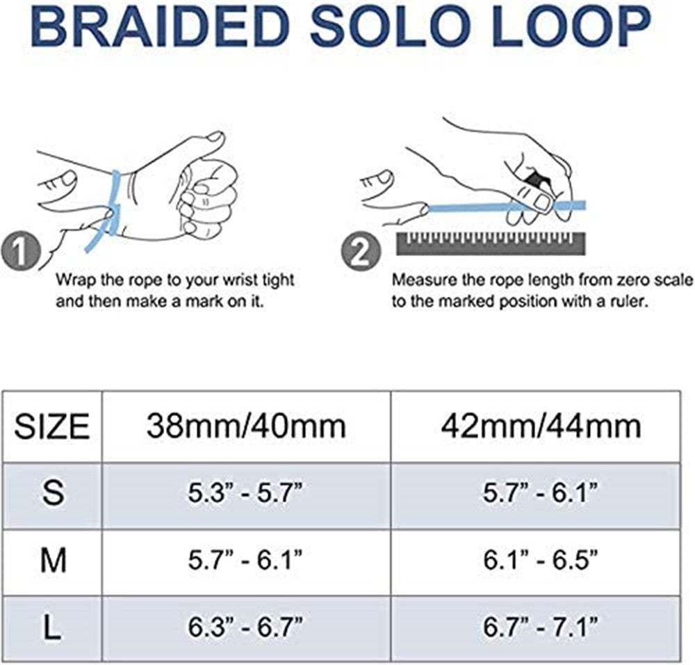 Bracelet de remplacement tressé à boucle solo pour Apple Watch iWatch Bracelet de remplacement tressé à boucle solo pour Apple Watch iWatch